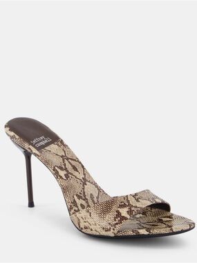 🤎 Jeffrey Campbell Beige Snake-Print Stiletto Mule- Peer- Size (11), NWT 🤎